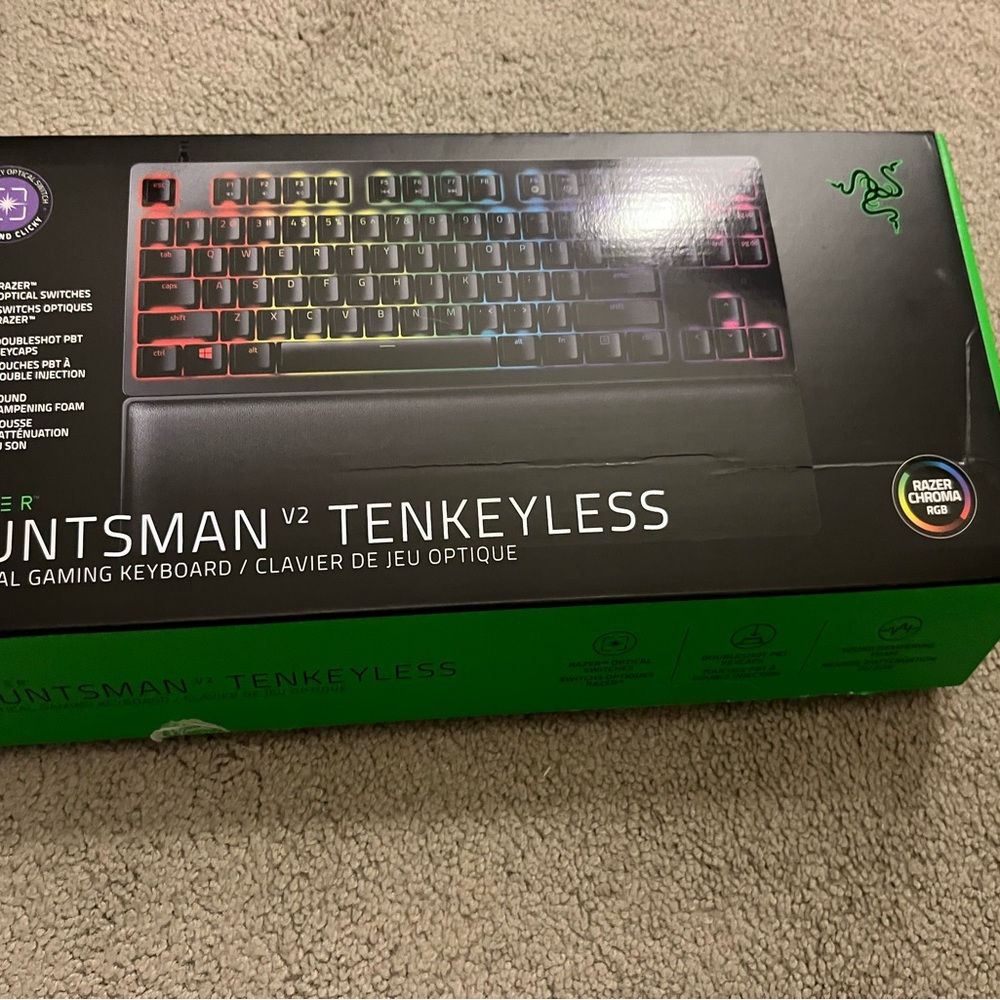 [New]Razer Black Tenkeyless Gaming Keyboard with RGB Lighting